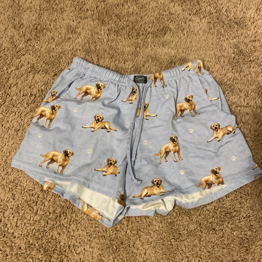 Comfies Yellow Lab PJ shorts. Size small.